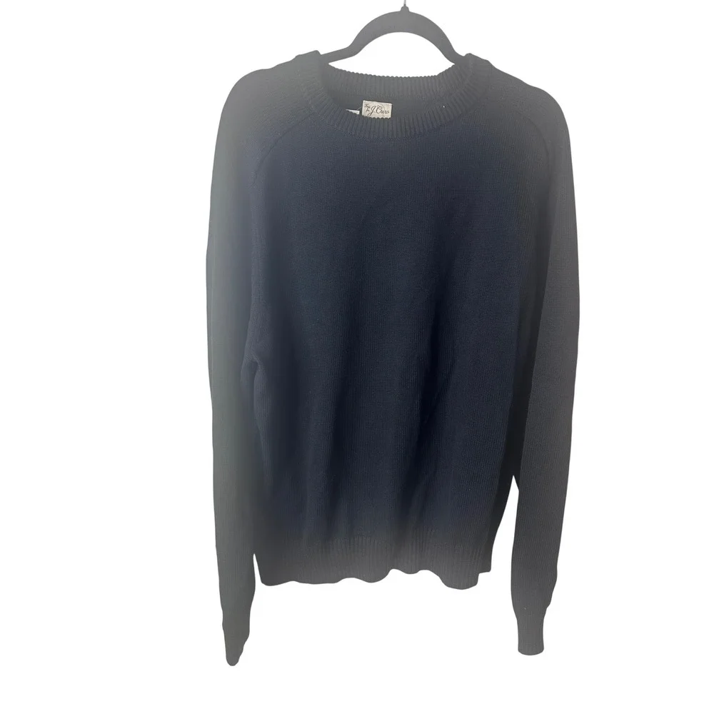 NEW J. Crew‎ Mens Heritage Black 100% Cotton Crewneck Sweater XL